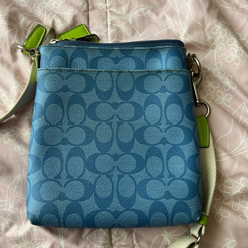 Coach Blue and Lime Crossbody Bag - Picture 3 of 5